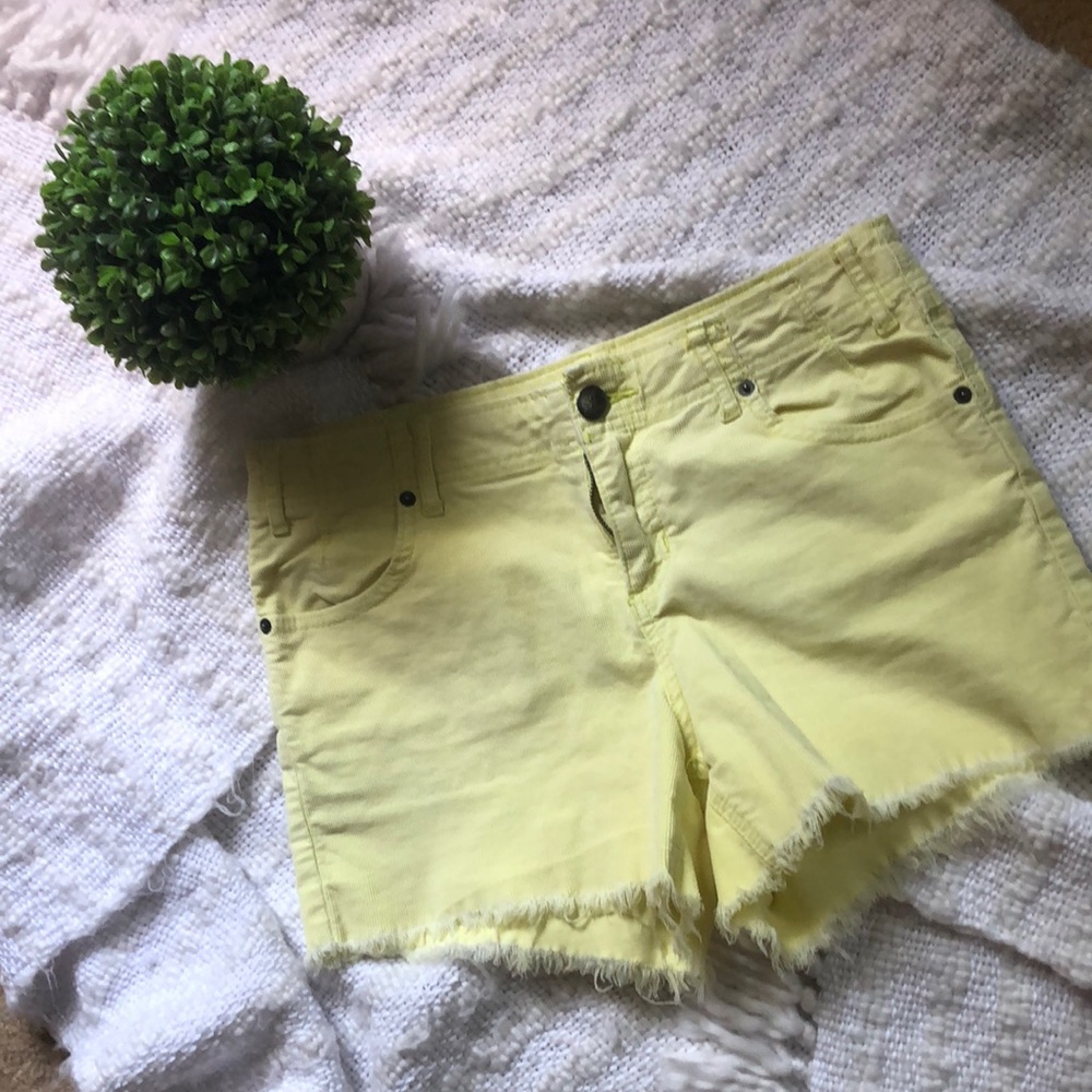Free People Yellow Jean Shorts